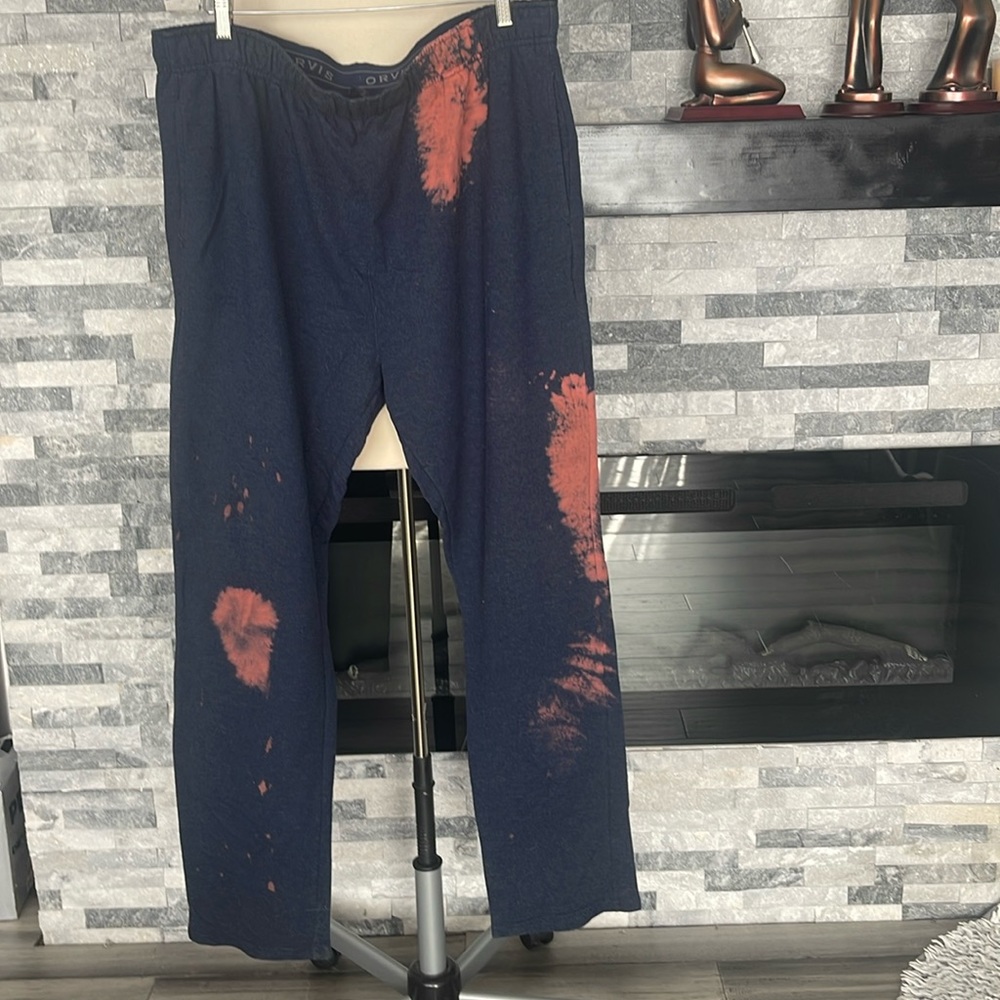 Orvis Sweatpants Mens XL  Jogger Straight Leg Blue Elastic Waist